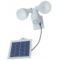 Twin Head LED Solar Security Lights With Motion Sensor for Garages, Backyards, Patios