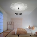 LED Ring Pendant | Circular Hanging Light Fixture with Uplight Decorative Pattern