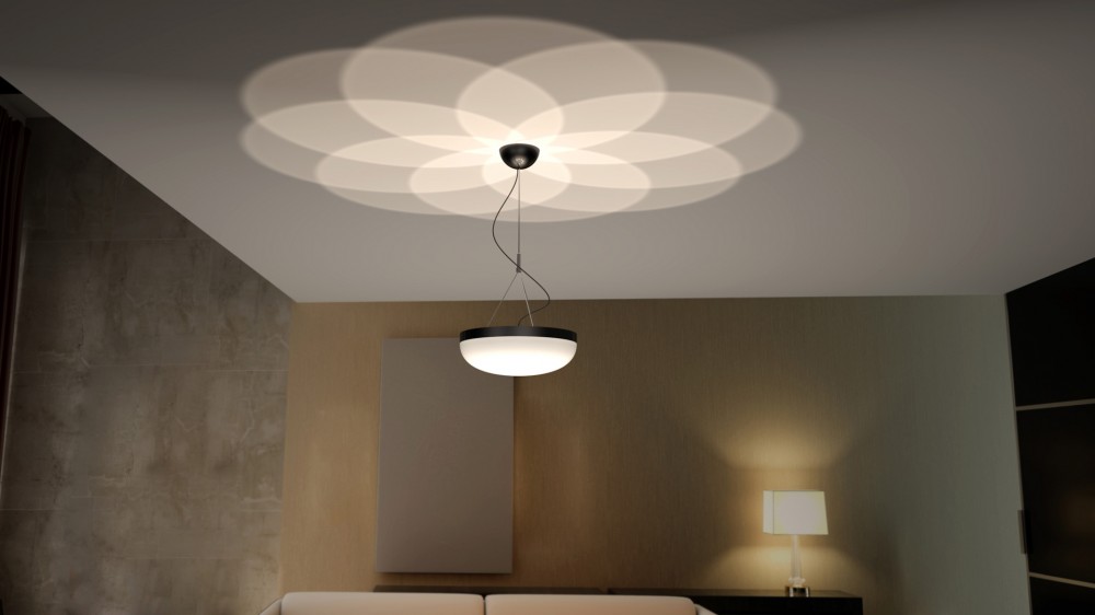 Modern Hanging Light Fixture With Decorative Uplight