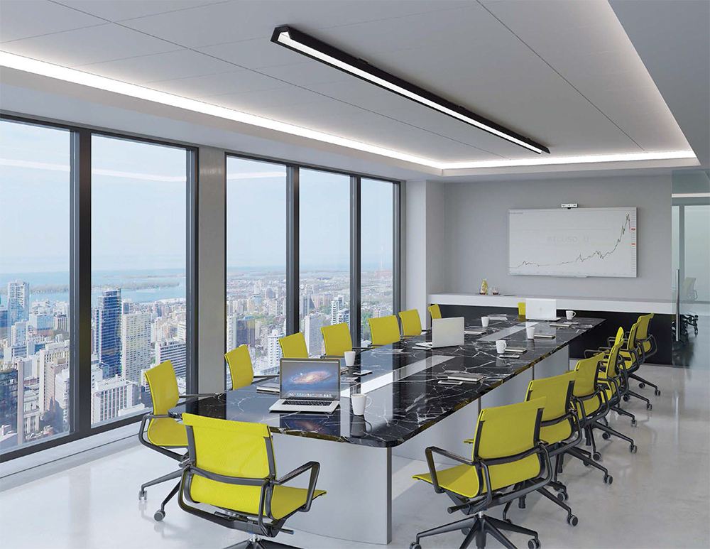 Axis Linear Office Light Fixtures Lead in Glare free Visually