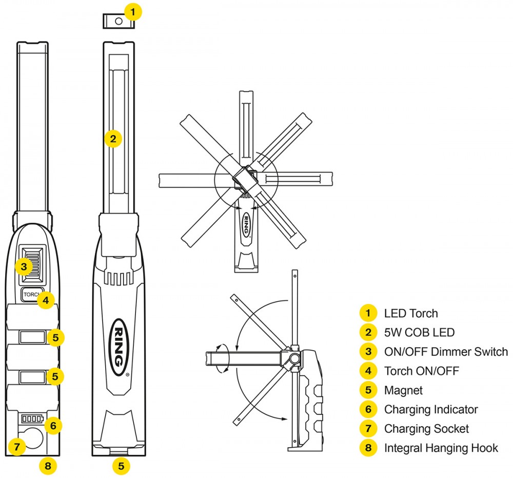 Rechargeable LED Inspection Light