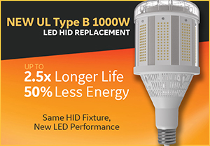 GE High Wattage LED Retrofit Corn Bulbs Revitalize Metal Halide Fixtures