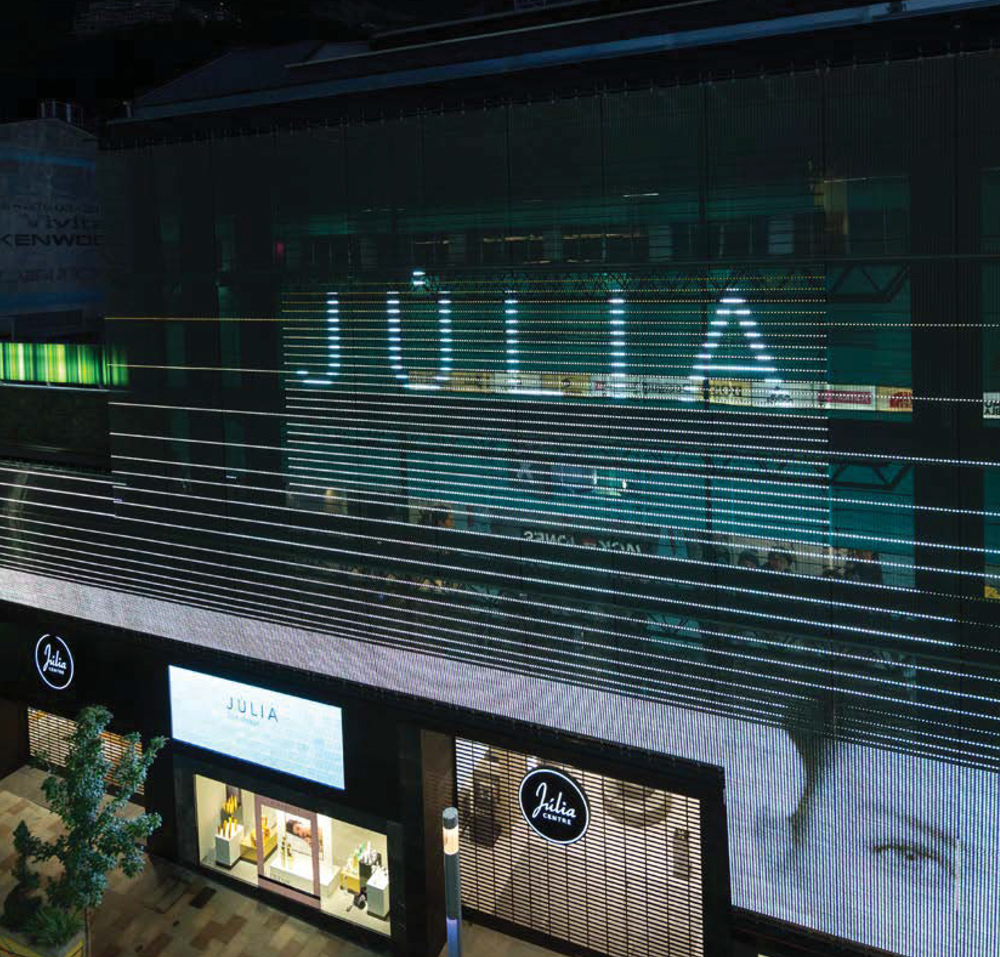 Transparent Media Facade Transform Architecture into Video Displays